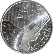 10 Euros Aquitaine, 1st type obverse image