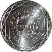 10 Euros Centre, 1st type, France, 2010 reverse image