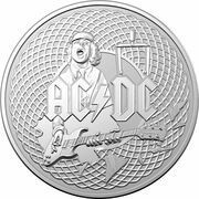 1 Dollar - Elizabeth II Posthumous; 6th Portrait - AC/DC - 45th Anniversary; Silver Proof, Australia, 2023 reverse image