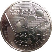 10 Euros Guadeloupe, 1st type obverse image