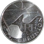 10 Euros Réunion, 1st type obverse image