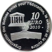 10 Euros Taj Mahal, France, 2010 reverse image