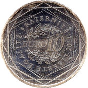 10 Euros Guadeloupe, France, 2011 reverse image