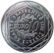 10 Euros Rhône-Alpes, France, 2011 reverse image