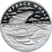 1 Dollar In the name of Elizabeth II; 6th Portrait - Humpback Whale, Australia, 2023 reverse image