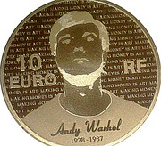 10 Euros Andy Warhol obverse image