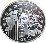 10 Euros Eurocorps, France, 2012 reverse image