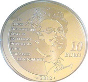 10 Euros "The Three Musketeers", France, 2012 reverse image