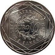 10 Euros Aquitaine, France, 2012 reverse image