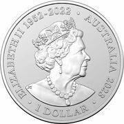 1 Dollar In the name of Elizabeth II; 6th Portrait - 50th Anniversary Sydney Opera House obverse image