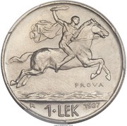 1 Lek Prova, Albania, 1927 reverse image