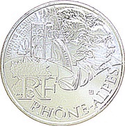 10 Euros Rhône-Alpes obverse image