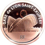 10 Euros Lyon Saint-Exupéry Railway Station obverse image