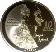 10 Euros "Cyrano de Bergerac", France, 2012 reverse image