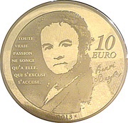 10 Euros Julien Sorel, France, 2013 reverse image
