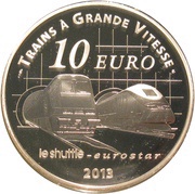10 Euros Gare du Nord and St Pancras Station, France, 2013 reverse image