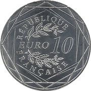 10 Euros Rooster; 1st type obverse image