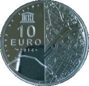 10 Euros Eiffel Tower/Palais de Chaillot, France, 2014 reverse image