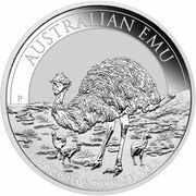 1 Dollar In the name of Elizabeth II; 6th Portrait - Emu - Silver Bullion Coin, Australia, 2023 reverse image