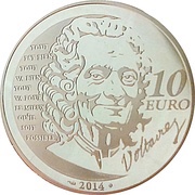 10 Euros Candide or Optimism, France, 2014 reverse image