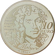 10 Euros - L´avare 'Molière', France, 2014 reverse image