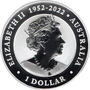 1 Dollar In the name of Elizabeth II; 6th Portrait - Emu - Coloured obverse image