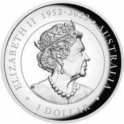 1 Dollar In the name of Elizabeth II; 6th Portrait - Kangaroo - Silver Proof Coloured - High Relief obverse image