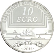 10 Euros Le Colbert, France, 2015 reverse image
