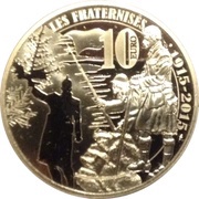 10 Euros Les Fraternises, France, 2015 reverse image