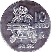10 Euros François Mitterrand obverse image