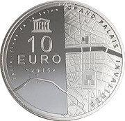 10 Euros Invalides/Grand Palais, France, 2015 reverse image