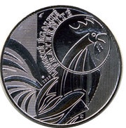 10 Euros Rooster; 2nd type, France, 2015 reverse image