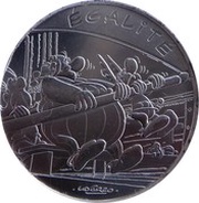 10 Euros – Astérix and Equality Astérix aux Jeux Olympiques, France, 2015 reverse image