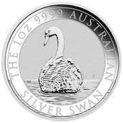 1 Dollar In the name of Elizabeth II; 6th Portrait - Australian Silver Swan, Australia, 2023 reverse image