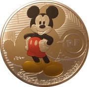 10 Euros Mickey Mouse; Through the Ages obverse image