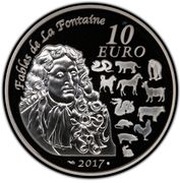 10 Euros Year of the Rooster, France, 2017 reverse image