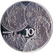 10 Euros Louis d'Or Coin of Louis XIII, France, 2017 reverse image