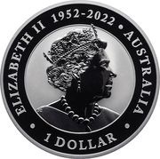 1 Dollar In the name of Elizabeth II; 6th Portrait - Wombat - Coloured obverse image
