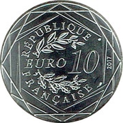 10 Euros - Jean-Paul Gaultier L'Outre-mer étincelant obverse image