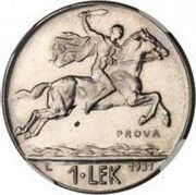 1 Lek Prova, Albania, 1931 reverse image