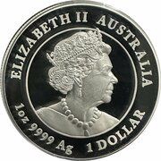 1 Dollar - Elizabeth II Posthumous; 6th Portrait - Year of the Rabbit - Silver Proof; High Relief obverse image