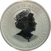 1 Dollar - Elizabeth II Posthumous; 6th Portrait - Year of the Rabbit - Gilded obverse image