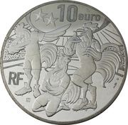 10 Euros France, World Champions, silver proof obverse image