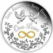 1 Dollar In the name of Elizabeth II; 6th Portrait - One Love, Australia, 2023 reverse image