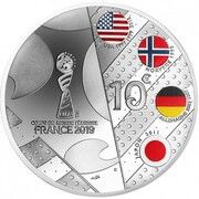10 Euros World Cup Féminine "Aile de piegeon", France, 2019 reverse image