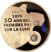 10 Euros First step on the Moon, France, 2019 reverse image