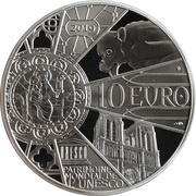 10 Euros Reconstruction Notre-Dame de Paris, France, 2019 reverse image