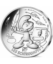 10 Euros The poet Smurf, France, 2020 reverse image