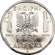 1 Lek - Victor Emmanuel III Prova reverse image