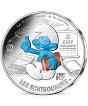 10 Euros The Smurf with goggles, France, 2020 reverse image
